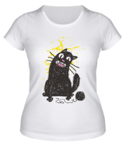 Женская футболка Черный кот фото