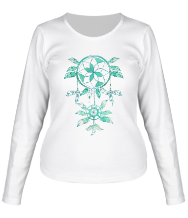 Женская футболка длинный рукав Ловец снов (акварель)