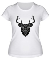 Женская футболка Олень (черная мозаика) фото