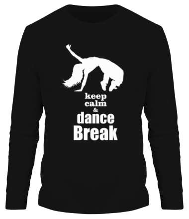 Мужская футболка длинный рукав Keep_calm & dance break woman