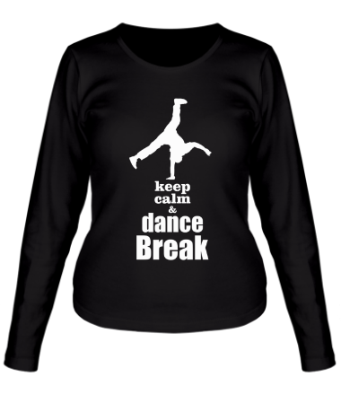 Женская футболка длинный рукав Keep_calm & dance break man