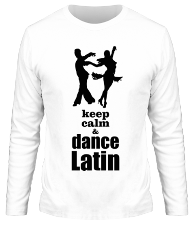 Мужская футболка длинный рукав Keep calm & dance latin