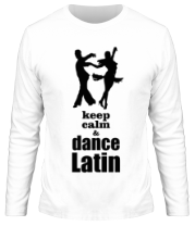 Мужская футболка длинный рукав Keep calm & dance latin фото