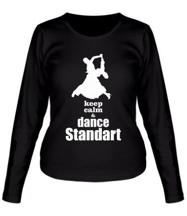 Женская футболка длинный рукав Keep_calm dance standart