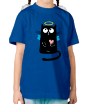 Детская футболка Кот ангелочек фото