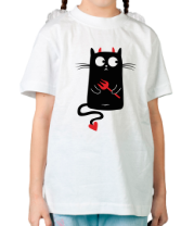 Детская футболка Кот дьяволёнок фото