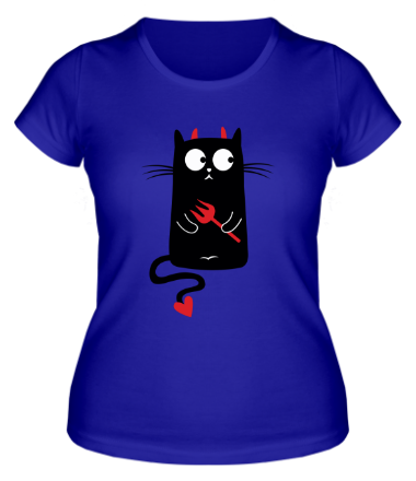 Женская футболка Кот дьяволёнок
