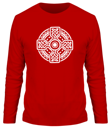 Мужская футболка длинный рукав Кельтский круг с крестом