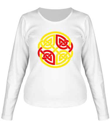 Женская футболка длинный рукав Двойной кельтский узор