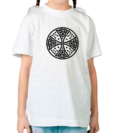 Детская футболка Кельтский дизайн с крестом.