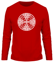 Мужская футболка длинный рукав Кельтский дизайн с крестом.