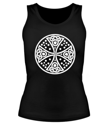 Женская майка борцовка Кельтский дизайн с крестом.