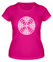 Женская футболка Кельтский дизайн с крестом. фото