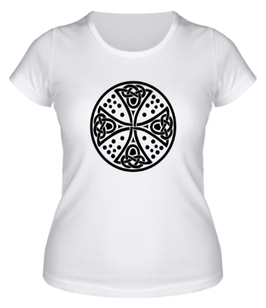 Женская футболка Кельтский дизайн с крестом.