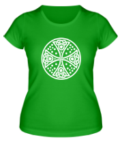 Женская футболка Кельтский дизайн с крестом. фото