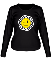 Женская футболка длинный рукав Солнце в кельтских узорах фото