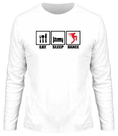 Мужская футболка длинный рукав Eat sleep dance