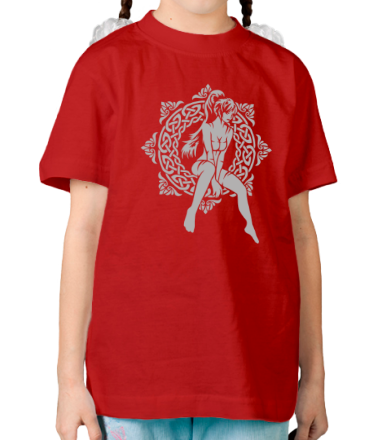 Детская футболка Девочка в круге из кельтских узоров