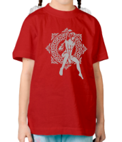 Детская футболка Девочка в круге из кельтских узоров фото