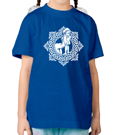Детская футболка Девушка с красивым телом в кельтских узорах
