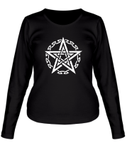 Женская футболка длинный рукав Звезда и кельтский узор фото
