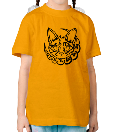 Детская футболка Кот с кельтским узором