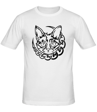 Мужская футболка Кот с кельтским узором