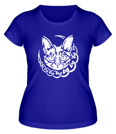 Женская футболка Кот с кельтским узором