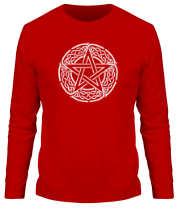 Мужская футболка длинный рукав Звезда пентаграмма и кельтский орнамент фото