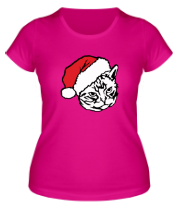 Женская футболка Новогодний кот фото