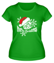 Женская футболка Рождественский кот фото