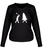 Женская футболка длинный рукав Охота на ёлку фото