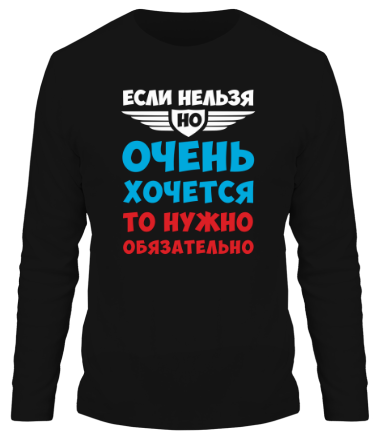 Мужская футболка длинный рукав Если нельзя но очень хочется 