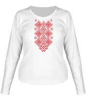 Женская футболка длинный рукав Орнамент Цветок Папоротника фото