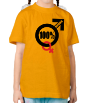 Детская футболка 100% мужик  фото