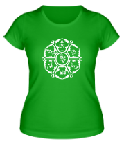 Женская футболка Мантра (тело, речь, разум Будды)