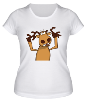 Женская футболка Олень с обломанными рогами. Подслушано фото