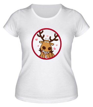 Женская футболка Влюбленный олень. 