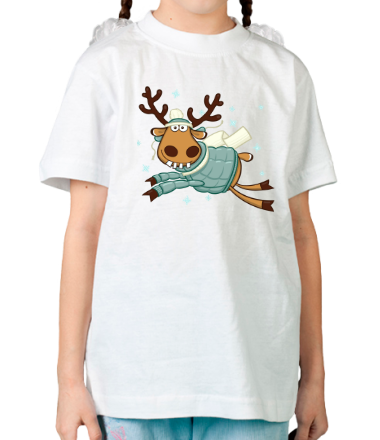 Детская футболка Летящий олень, мем пабликов 