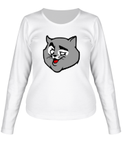 Женская футболка длинный рукав Крутой кот фото