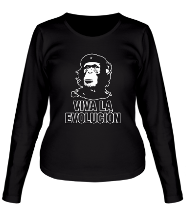 Женская футболка длинный рукав Да здравствует эволюция
