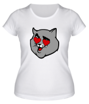Женская футболка Влюбленный кот фото