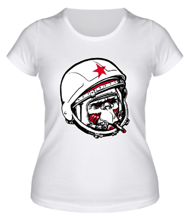 Женская футболка Обезьяна космонавт