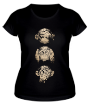 Женская футболка 3 мудрые обезьяны фото