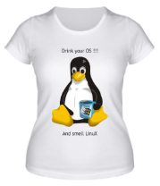Женская футболка Smells Linux фото