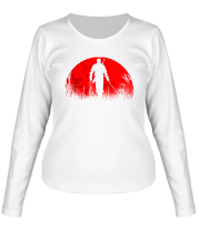 Женская футболка длинный рукав Красная Луна