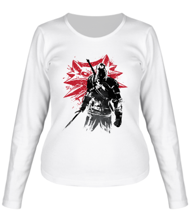 Женская футболка длинный рукав The Witcher Sumi-e