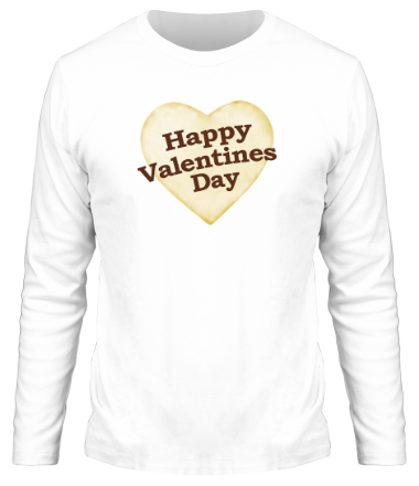 Мужская футболка длинный рукав  Happy Valentine Day