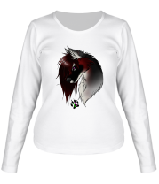 Женская футболка длинный рукав Valentine Wolf фото