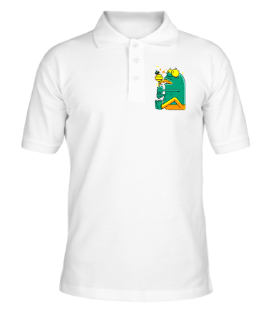 Мужская футболка поло Лягушка с чупа-чупсом